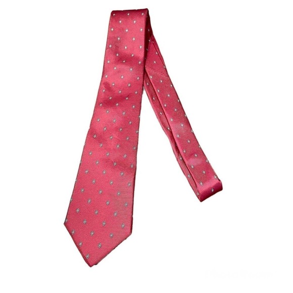 Dior Other - Christian Dior All Silk Necktie Red Wine Allover Diamond Print 57” Class…